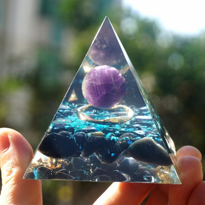 Golden Light Pyramid | Amethyst Sphere