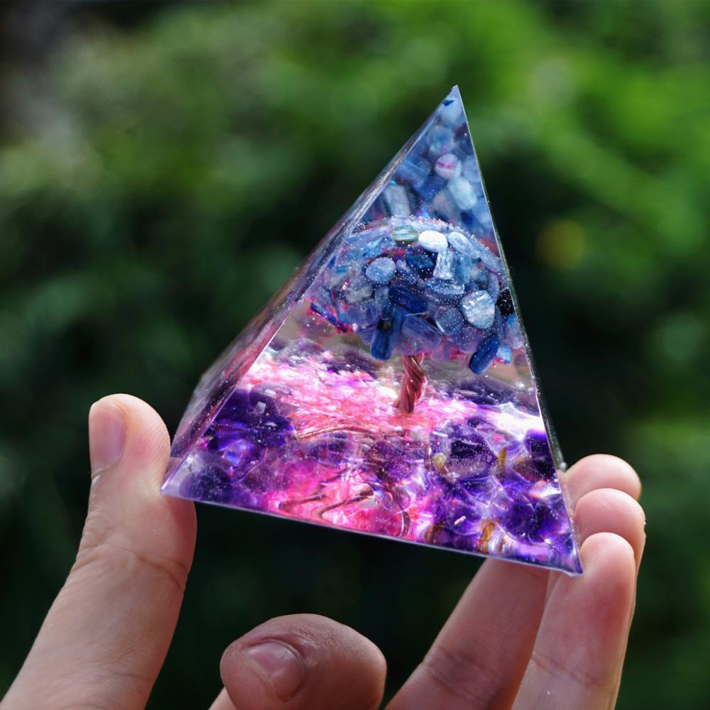 Tree of Life Pyramid | Kyanite Quartz