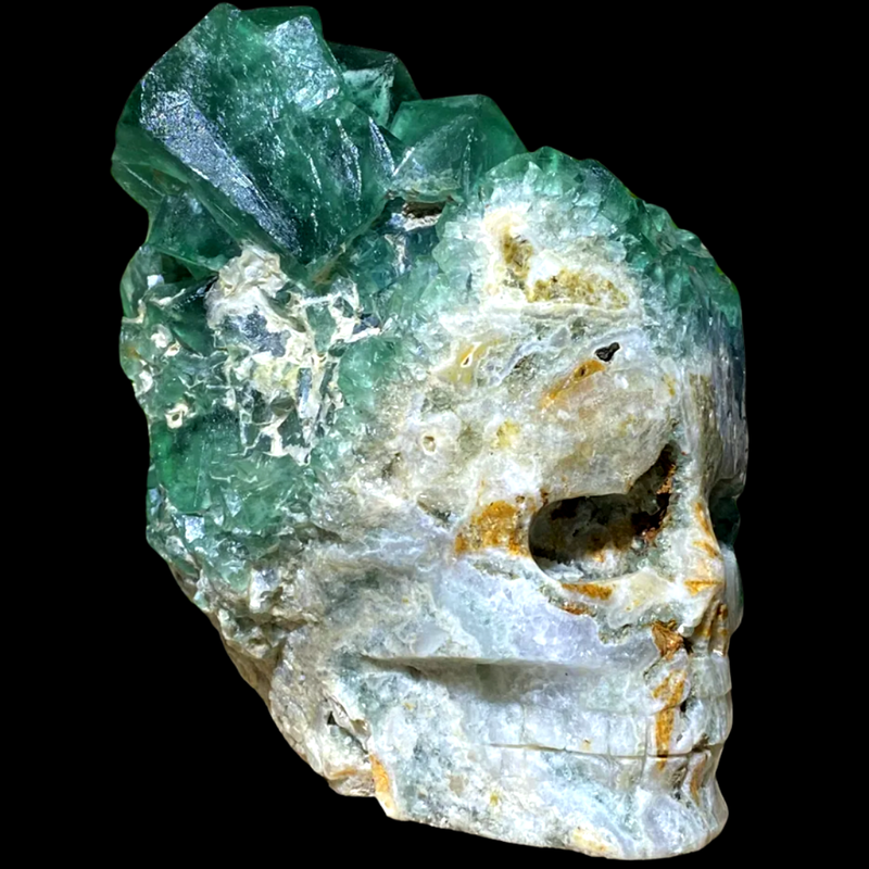 Green Quartz Crystal Skull | Temple Guardian