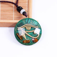 Eye Of Horus Orgonite Pendant | Malachite