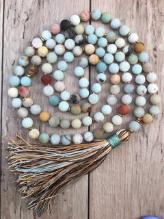 Mala Amazonite | Beaded Mala Necklace 108