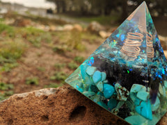 Clear Crystal Point Amethyst Quartz Turquoise Copper Coil - Turquoise Alignment - SpiritCenter