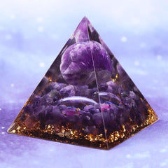 Natural Amethyst Sphere Orgone Pyramid - SpiritCenter