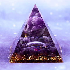 Natural Amethyst Sphere Orgone Pyramid - SpiritCenter