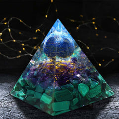 Lapis Lazuli Amethyst Malachite Orgone Pyramid - SpiritCenter