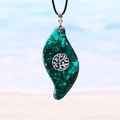 Tree Of Abundance Necklace | Malachite & Obsidian