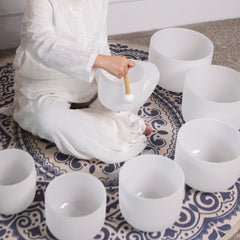 Crystal Quartz Singing Bowls | Set of 7 | Chakra Attuned | 432 Hz